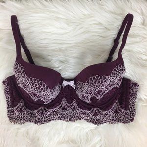 Victoria’s Secret Lined Demi Bra 36B Purple Lace